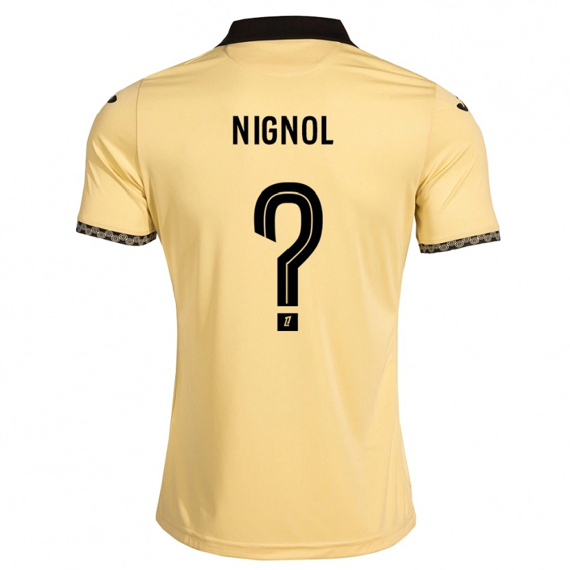 Danxen Børn Vincent Nignol #0 Navajohvid Sort Udebane Spillertrøjer 2026/27 Trøje T-Shirt