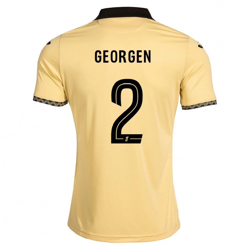 Danxen Børn Alec Georgen #2 Navajohvid Sort Udebane Spillertrøjer 2026/27 Trøje T-Shirt