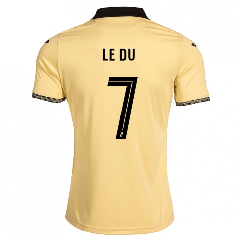 Danxen Børn Océane Le Du #7 Navajohvid Sort Udebane Spillertrøjer 2026/27 Trøje T-Shirt
