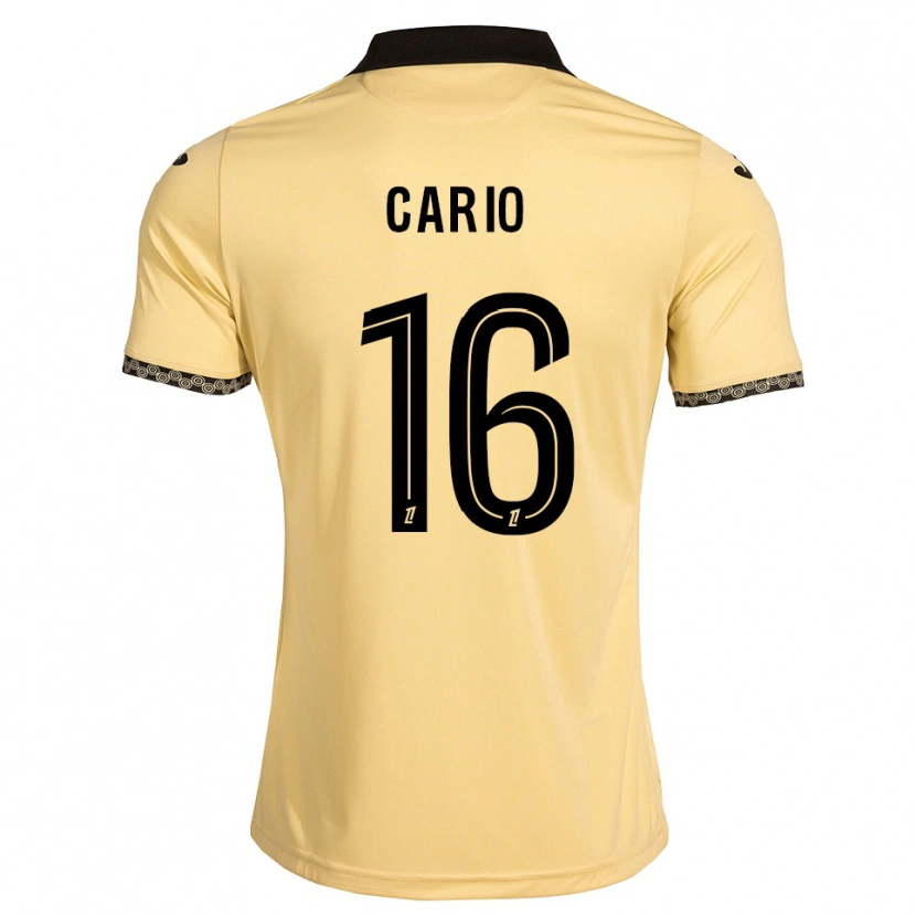 Danxen Børn Anthony Cario #16 Navajohvid Sort Udebane Spillertrøjer 2026/27 Trøje T-Shirt