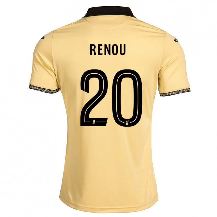 Danxen Børn Camille Renou #20 Navajohvid Sort Udebane Spillertrøjer 2026/27 Trøje T-Shirt