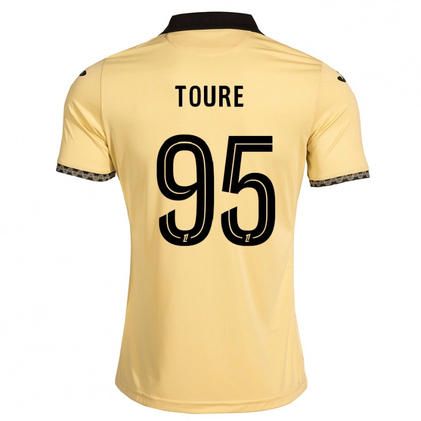 Danxen Børn Isaak Touré #95 Navajohvid Sort Udebane Spillertrøjer 2026/27 Trøje T-Shirt
