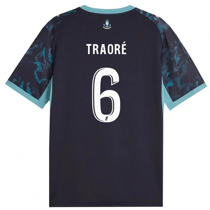 Danxen Børn Soumaïla Traoré #6 Bleg Turkis Hvid Sort Udebane Spillertrøjer 2026/27 Trøje T-Shirt