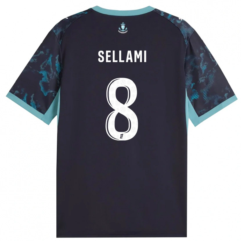Danxen Børn Yanis Sellami #8 Bleg Turkis Hvid Sort Udebane Spillertrøjer 2026/27 Trøje T-Shirt