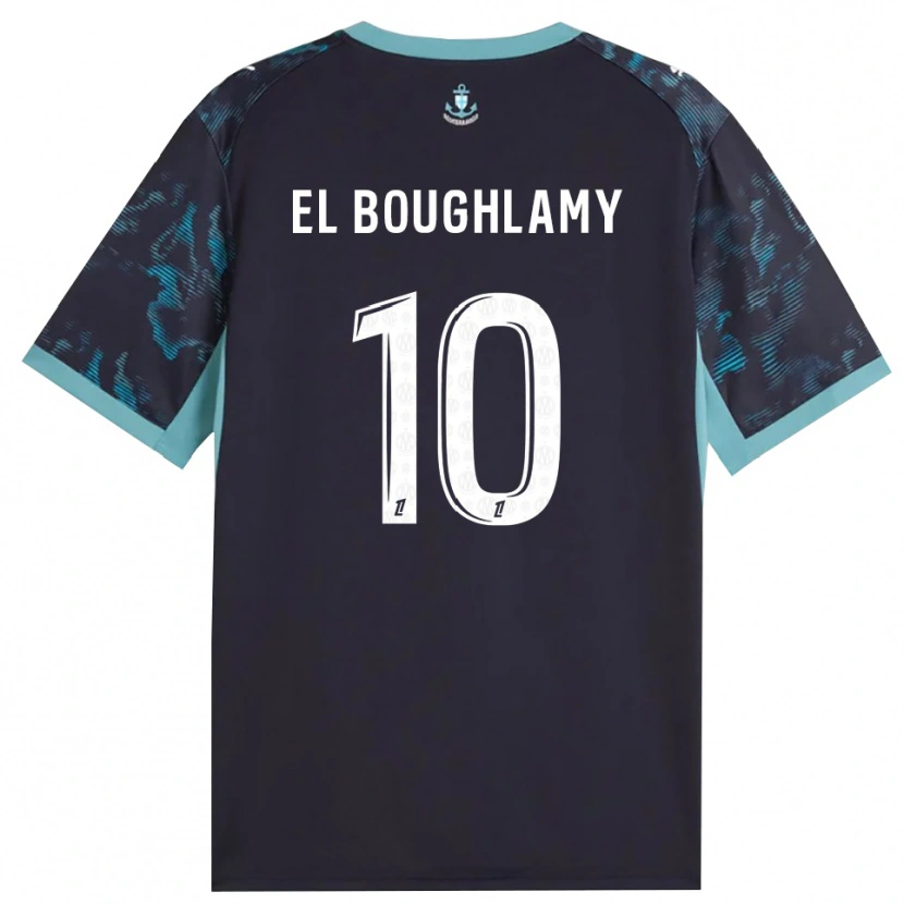 Danxen Børn Adam El Boughlamy #10 Bleg Turkis Hvid Sort Udebane Spillertrøjer 2026/27 Trøje T-Shirt