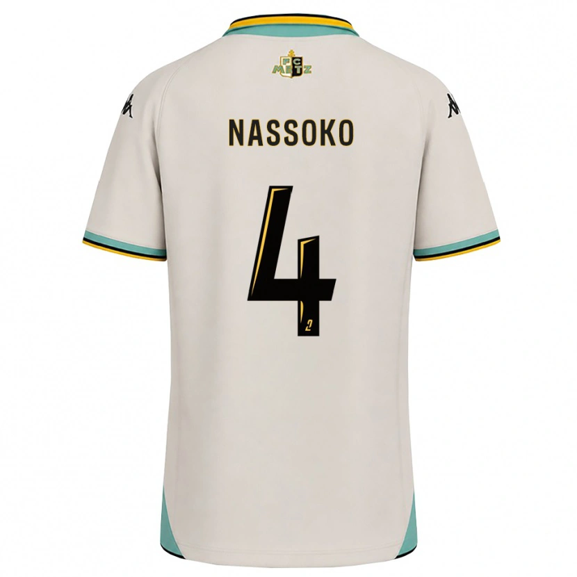 Danxen Børn Abdoulaye Nassoko #4 Blomsterhvid Sort Udebane Spillertrøjer 2026/27 Trøje T-Shirt