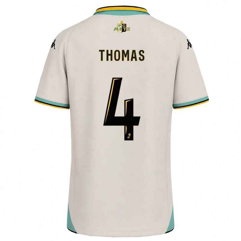 Danxen Børn Gabriel Thomas #4 Blomsterhvid Sort Udebane Spillertrøjer 2026/27 Trøje T-Shirt