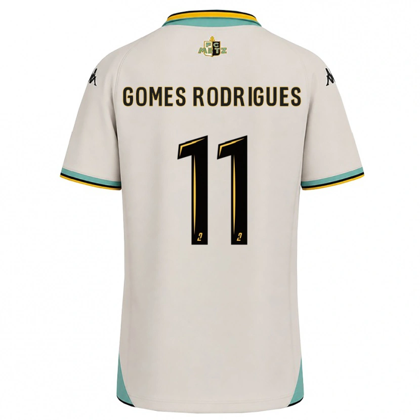 Danxen Børn Jess Gomes Rodrigues #11 Blomsterhvid Sort Udebane Spillertrøjer 2026/27 Trøje T-Shirt