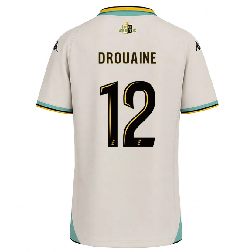 Danxen Børn Mathieu Drouaine #12 Blomsterhvid Sort Udebane Spillertrøjer 2026/27 Trøje T-Shirt