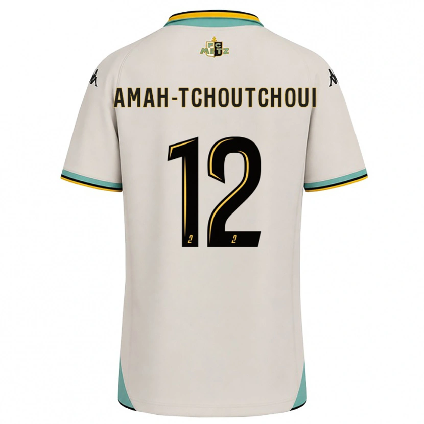 Danxen Børn Marco Amah-Tchoutchoui #12 Blomsterhvid Sort Udebane Spillertrøjer 2026/27 Trøje T-Shirt