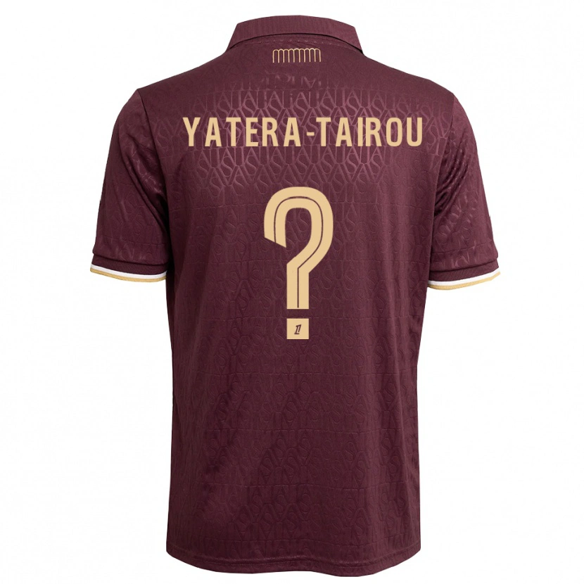 Danxen Børn Lassana Yatera-Tairou #0 Mørkerød Sandfarvet Udebane Spillertrøjer 2026/27 Trøje T-Shirt