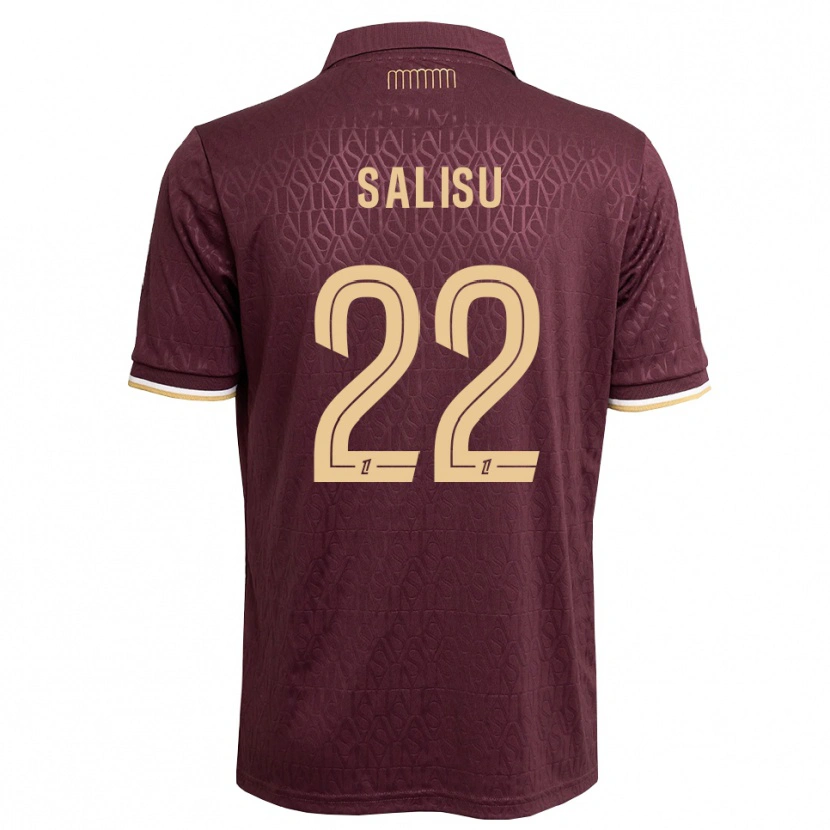 Danxen Børn Mohammed Salisu #22 Mørkerød Sandfarvet Udebane Spillertrøjer 2026/27 Trøje T-Shirt