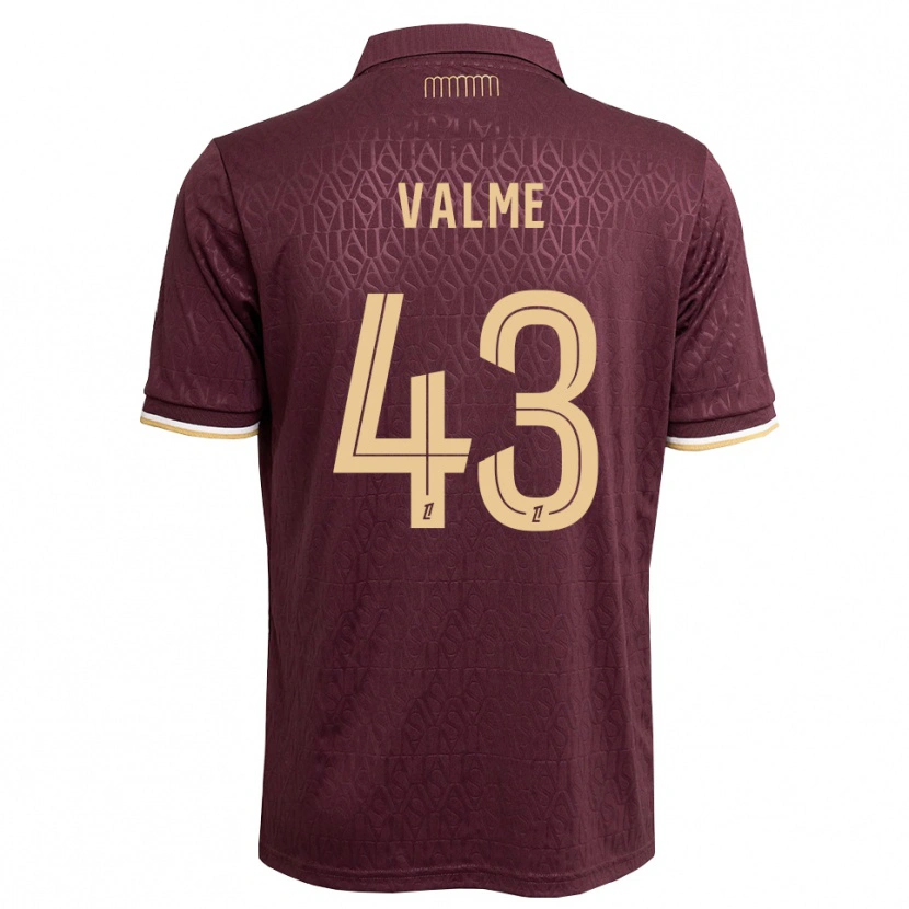 Danxen Børn Ritchy Valme #43 Mørkerød Sandfarvet Udebane Spillertrøjer 2026/27 Trøje T-Shirt