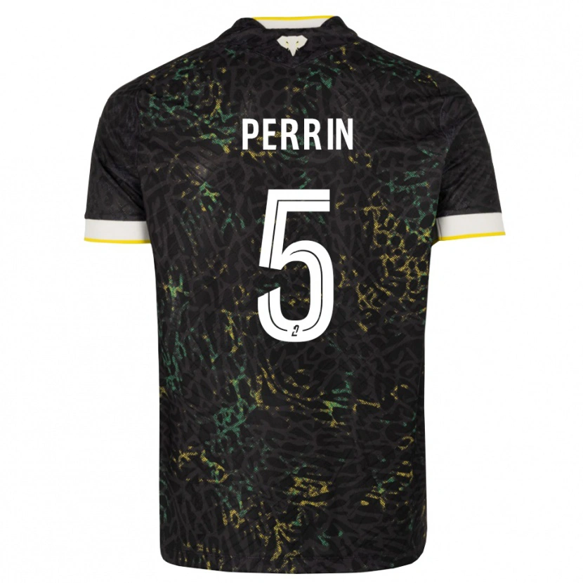 Danxen Børn Lucas Perrin #5 Sort Hvid Gul Udebane Spillertrøjer 2026/27 Trøje T-Shirt