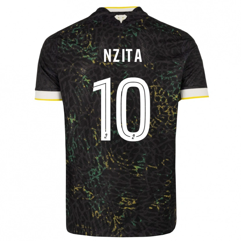 Danxen Børn Brayan Nzita #10 Sort Hvid Gul Udebane Spillertrøjer 2026/27 Trøje T-Shirt