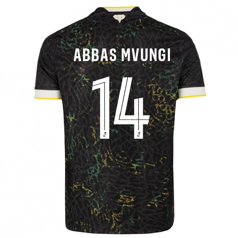 Danxen Børn Omar Abbas Mvungi #14 Sort Hvid Gul Udebane Spillertrøjer 2026/27 Trøje T-Shirt