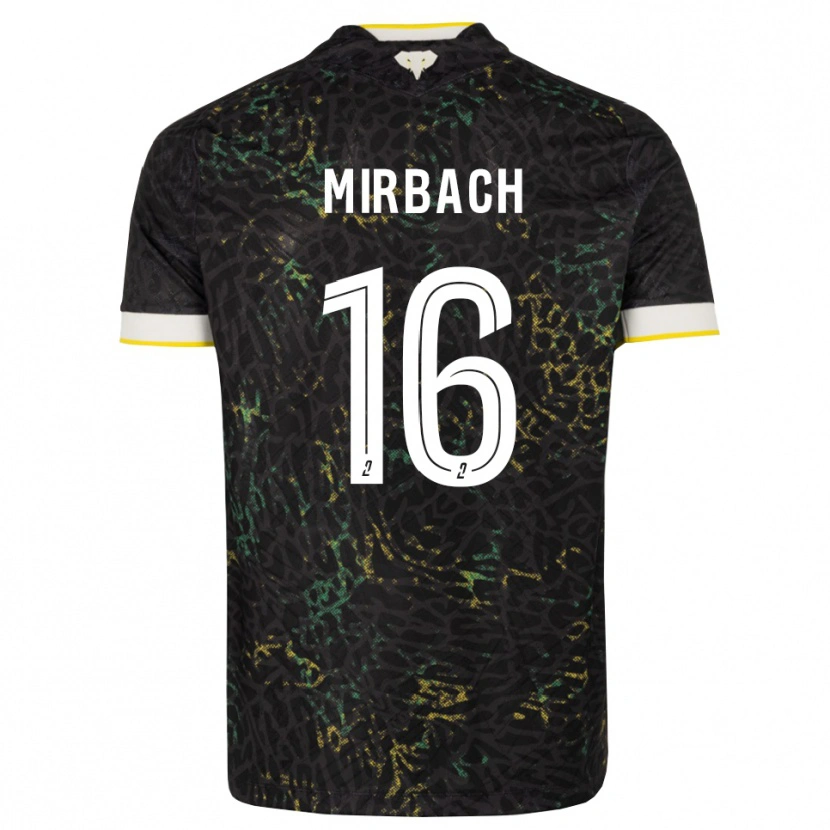 Danxen Børn Alexis Mirbach #16 Sort Hvid Gul Udebane Spillertrøjer 2026/27 Trøje T-Shirt