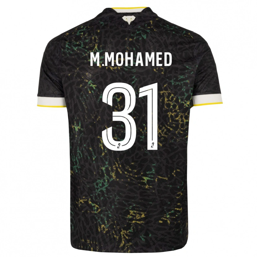 Danxen Børn Mostafa Mohamed #31 Sort Hvid Gul Udebane Spillertrøjer 2026/27 Trøje T-Shirt