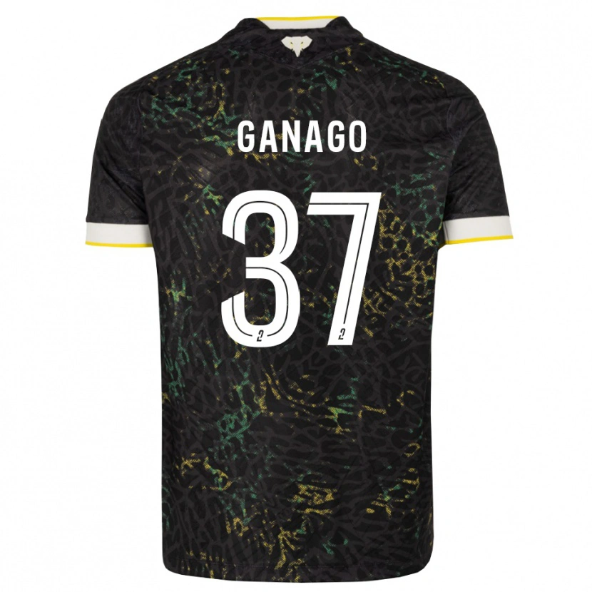 Danxen Børn Ignatius Ganago #37 Sort Hvid Gul Udebane Spillertrøjer 2026/27 Trøje T-Shirt