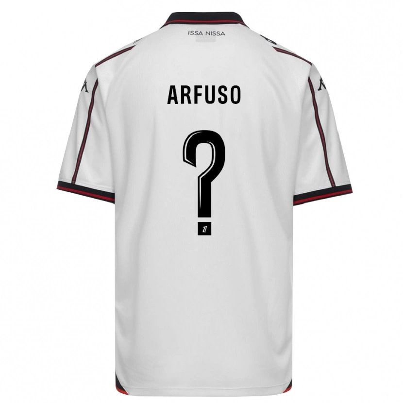 Danxen Børn Vincenzo Arfuso #0 Sort Hvid Udebane Spillertrøjer 2026/27 Trøje T-Shirt