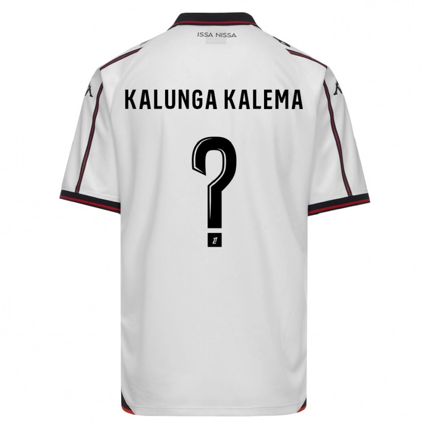 Danxen Børn Kevin Kalunga Kalema #0 Sort Hvid Udebane Spillertrøjer 2026/27 Trøje T-Shirt