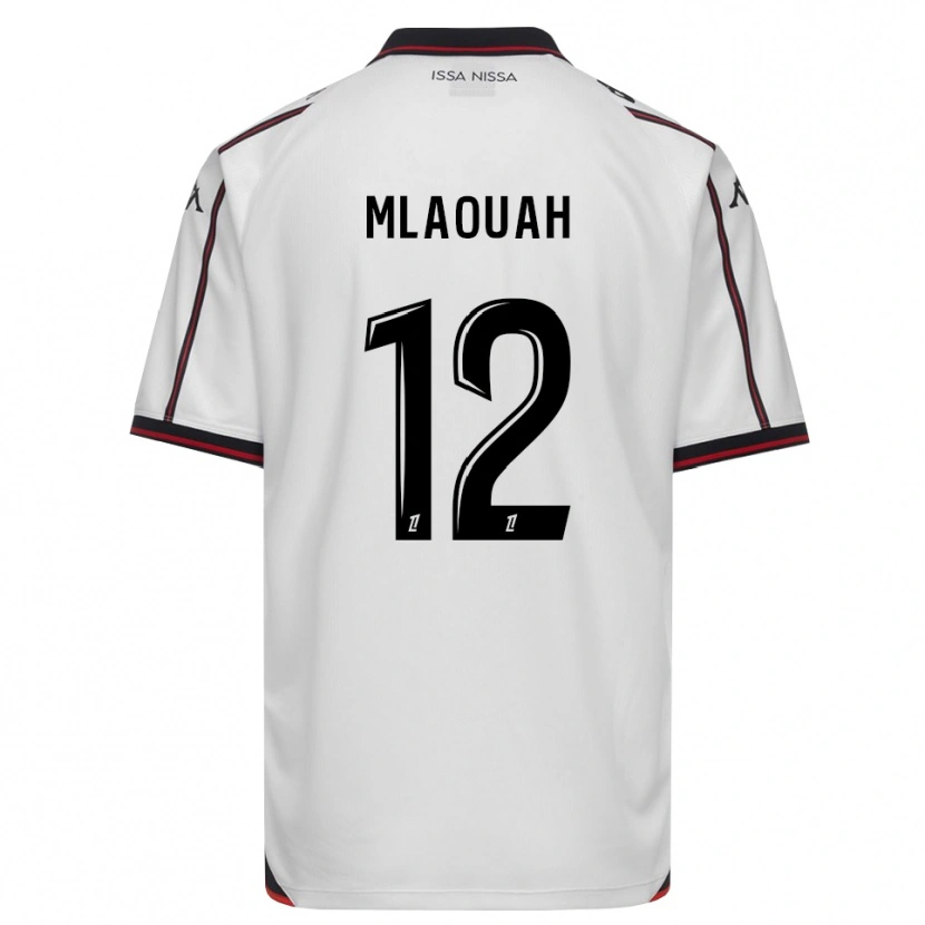 Danxen Børn Sofiane Mlaouah #12 Sort Hvid Udebane Spillertrøjer 2026/27 Trøje T-Shirt