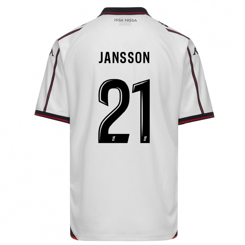 Danxen Børn Isak Jansson #21 Sort Hvid Udebane Spillertrøjer 2026/27 Trøje T-Shirt
