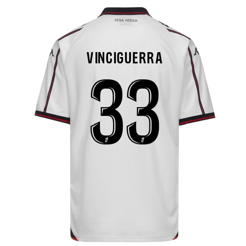 Danxen Børn Pauline Vinciguerra #33 Sort Hvid Udebane Spillertrøjer 2026/27 Trøje T-Shirt