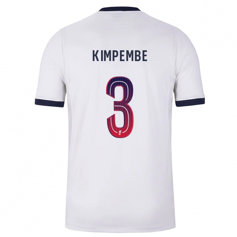 Danxen Børn Presnel Kimpembe #3 Hvid Sort Rød Udebane Spillertrøjer 2026/27 Trøje T-Shirt