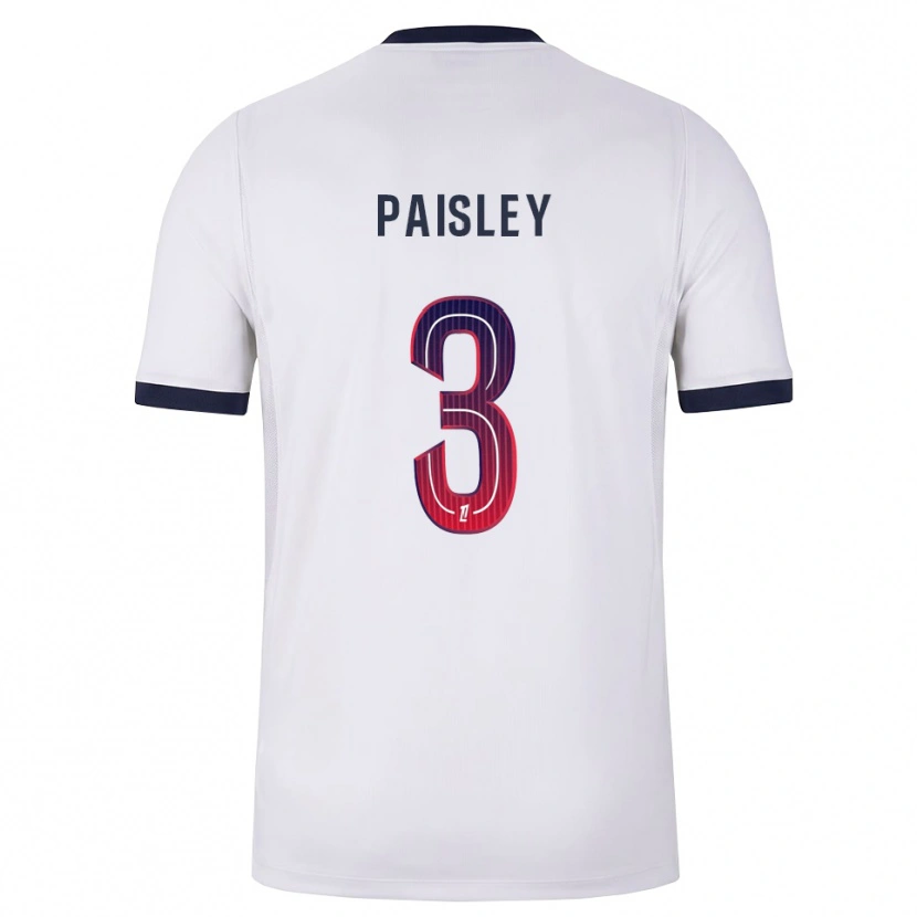 Danxen Børn Jarell Paisley #3 Hvid Sort Rød Udebane Spillertrøjer 2026/27 Trøje T-Shirt