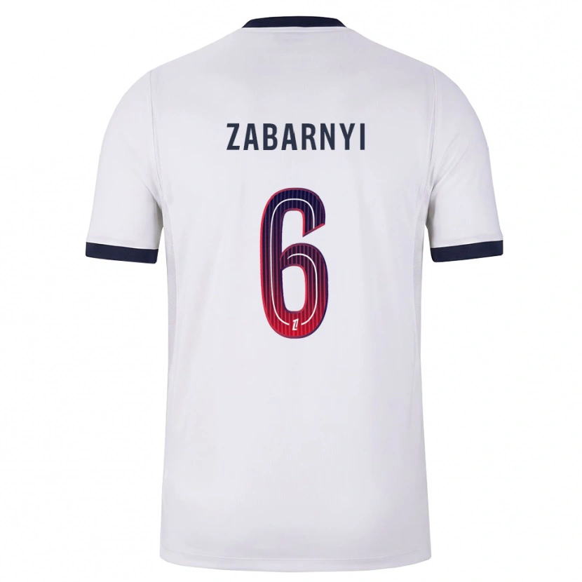 Danxen Børn Ilya Zabarnyi #6 Hvid Sort Rød Udebane Spillertrøjer 2026/27 Trøje T-Shirt