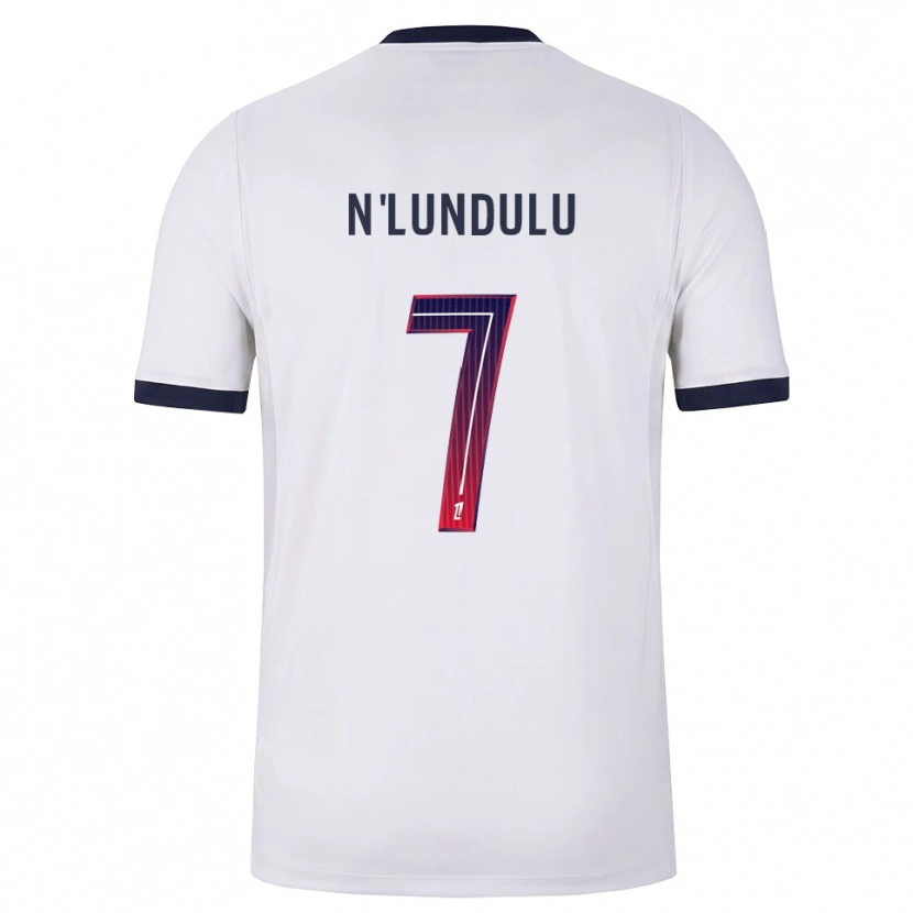 Danxen Børn Gaël N'lundulu #7 Hvid Sort Rød Udebane Spillertrøjer 2026/27 Trøje T-Shirt
