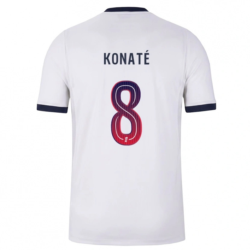 Danxen Børn Seydou Konaté #8 Hvid Sort Rød Udebane Spillertrøjer 2026/27 Trøje T-Shirt