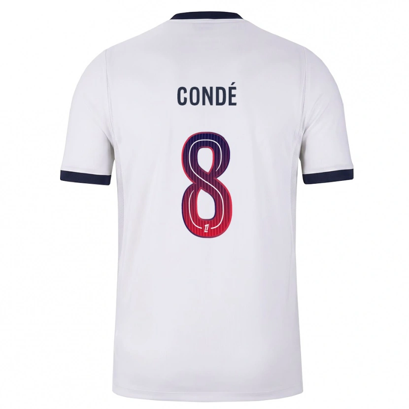 Danxen Børn Alkaly Condé #8 Hvid Sort Rød Udebane Spillertrøjer 2026/27 Trøje T-Shirt