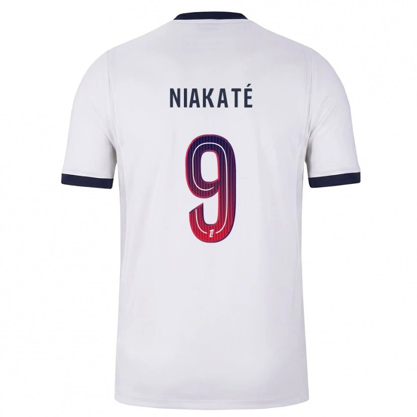 Danxen Børn Maoula Niakaté #9 Hvid Sort Rød Udebane Spillertrøjer 2026/27 Trøje T-Shirt