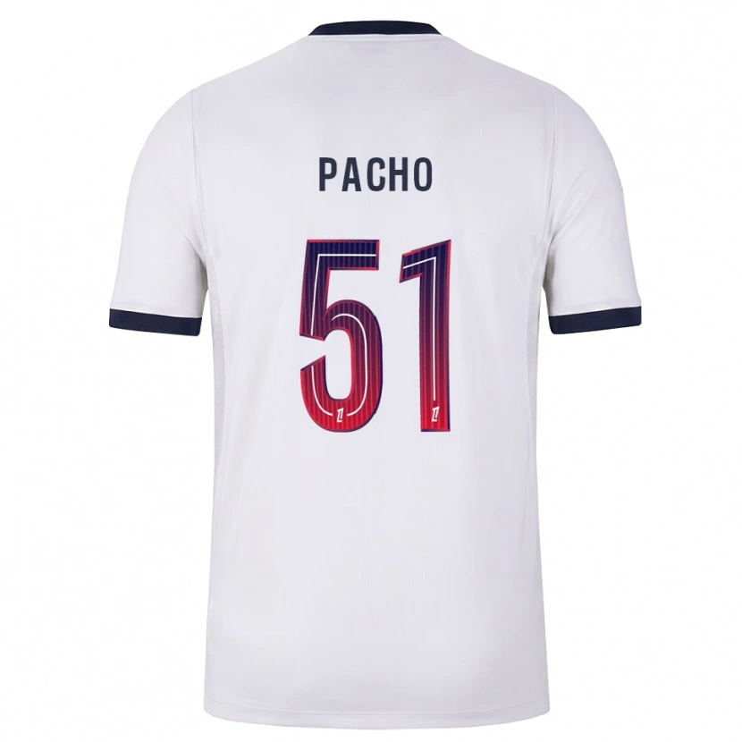 Danxen Børn Willian Pacho #51 Hvid Sort Rød Udebane Spillertrøjer 2026/27 Trøje T-Shirt