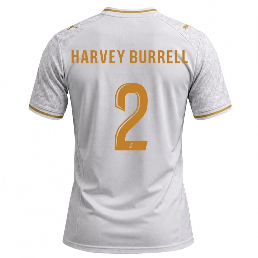 Danxen Børn Ezeckiel Zola Ngundu #2 Hvid Grå Gyldenrod Udebane Spillertrøjer 2026/27 Trøje T-Shirt
