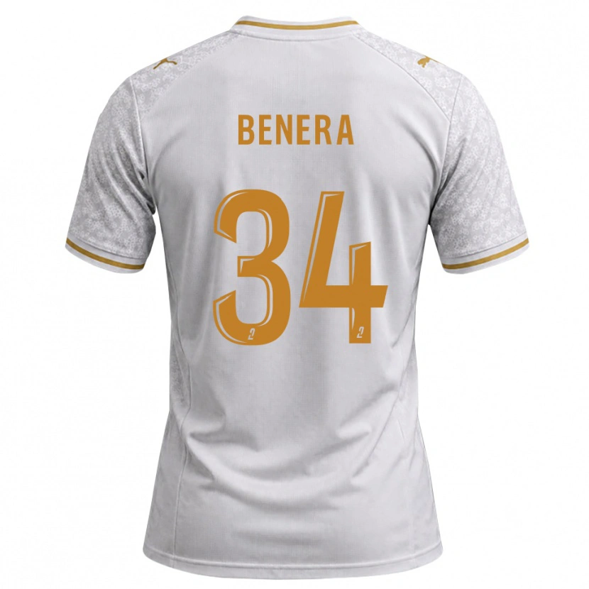 Danxen Børn Ummene Benera #34 Hvid Grå Gyldenrod Udebane Spillertrøjer 2026/27 Trøje T-Shirt