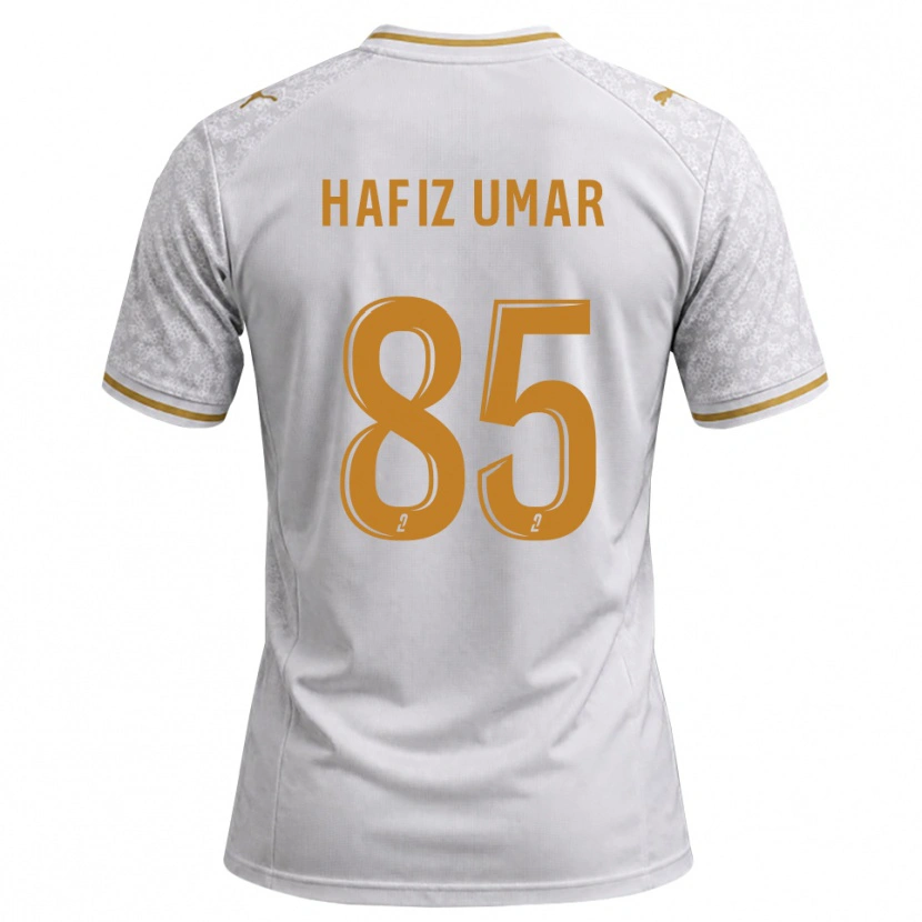 Danxen Børn Hafiz Umar Ibrahim #85 Hvid Grå Gyldenrod Udebane Spillertrøjer 2026/27 Trøje T-Shirt