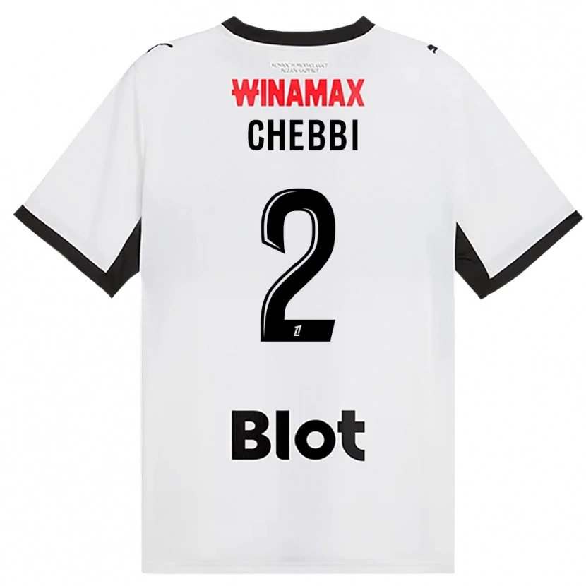 Danxen Børn Mohamed Chebbi #2 Sort Hvid Rød Udebane Spillertrøjer 2026/27 Trøje T-Shirt