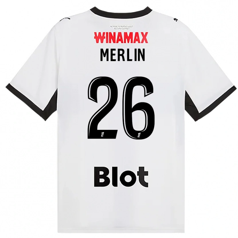 Danxen Børn Quentin Merlin #26 Sort Hvid Rød Udebane Spillertrøjer 2026/27 Trøje T-Shirt