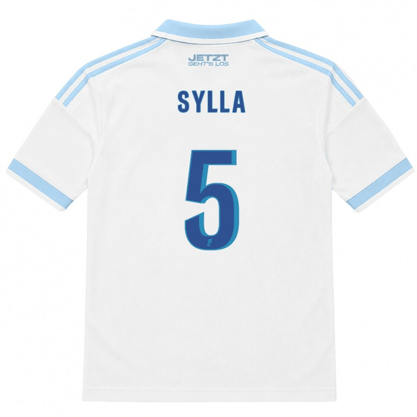 Danxen Børn Abakar Sylla #5 Lys Himmelblå Hvid Rød Udebane Spillertrøjer 2026/27 Trøje T-Shirt