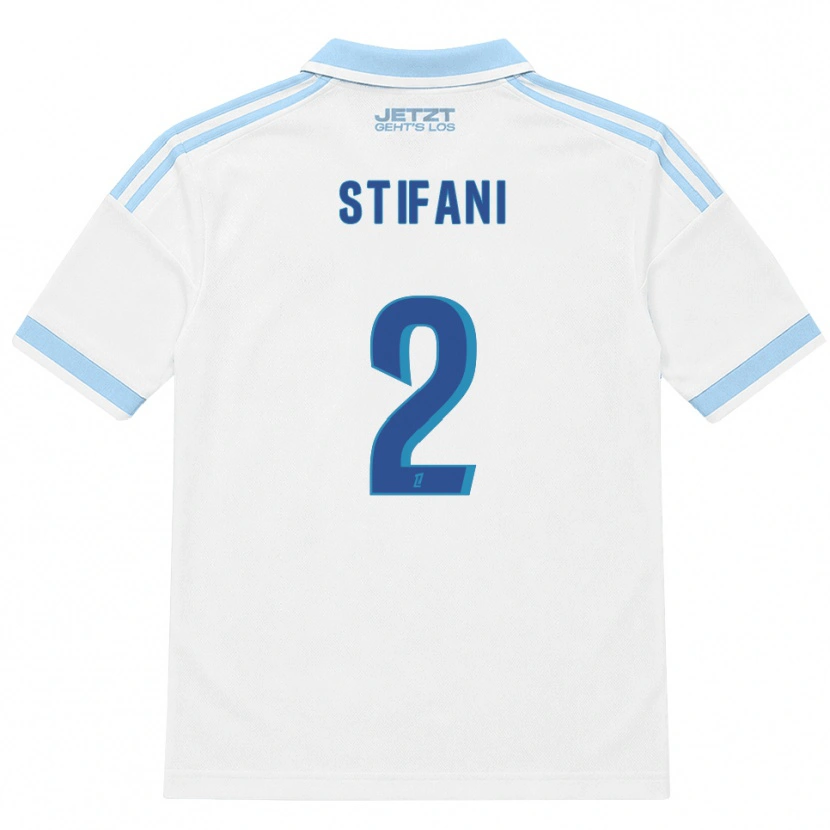 Danxen Børn Nolaan Stifani #2 Lys Himmelblå Hvid Rød Udebane Spillertrøjer 2026/27 Trøje T-Shirt