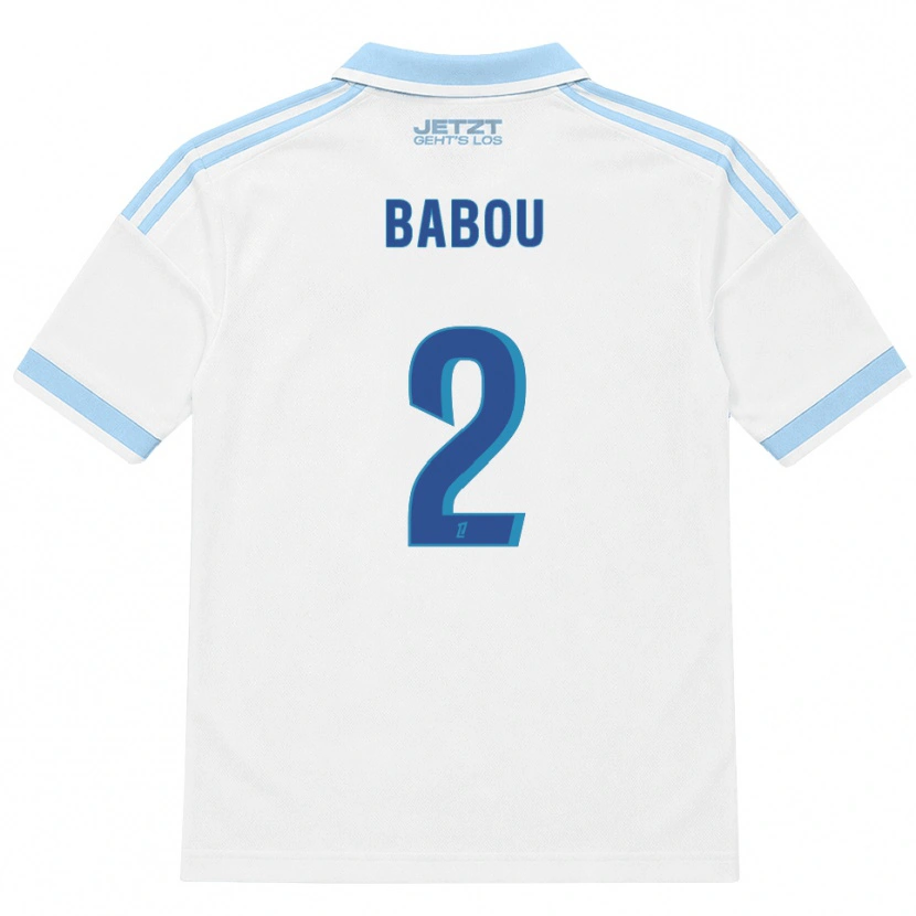 Danxen Børn Marème Babou #2 Lys Himmelblå Hvid Rød Udebane Spillertrøjer 2026/27 Trøje T-Shirt