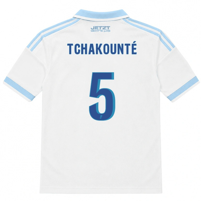 Danxen Børn Anaëlle Tchakounté #5 Lys Himmelblå Hvid Rød Udebane Spillertrøjer 2026/27 Trøje T-Shirt