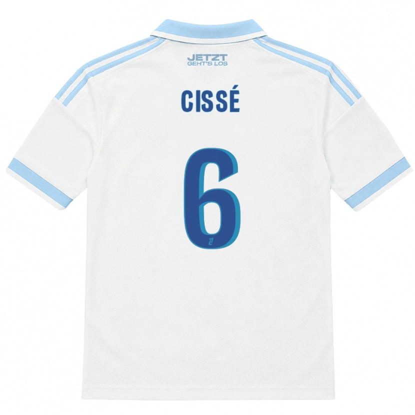 Danxen Børn Amadou Cissé #6 Lys Himmelblå Hvid Rød Udebane Spillertrøjer 2026/27 Trøje T-Shirt