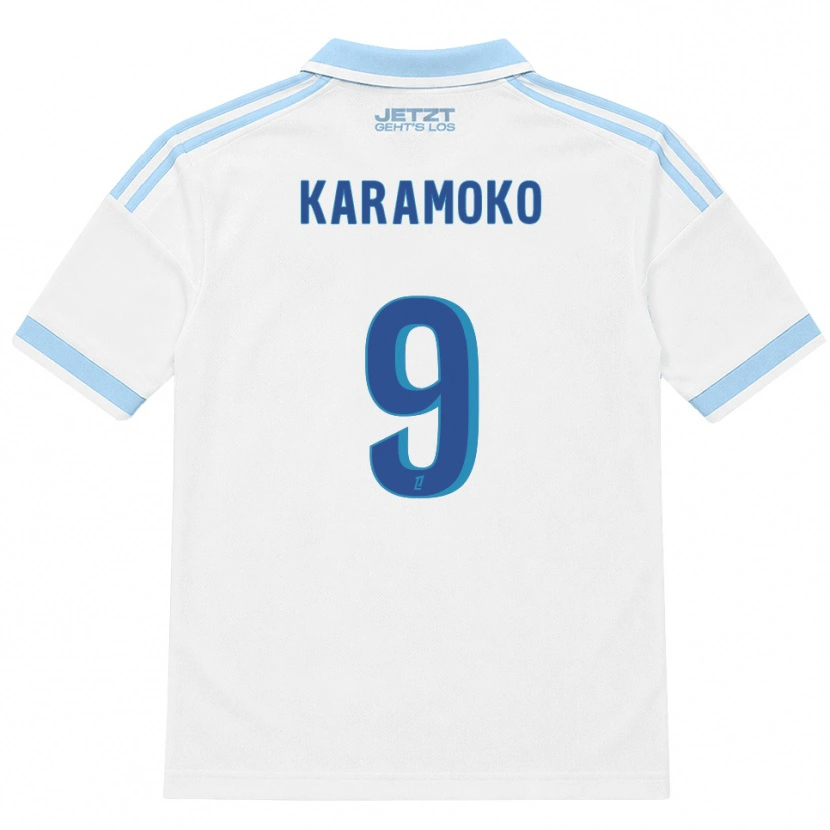 Danxen Børn Isaac Karamoko #9 Lys Himmelblå Hvid Rød Udebane Spillertrøjer 2026/27 Trøje T-Shirt