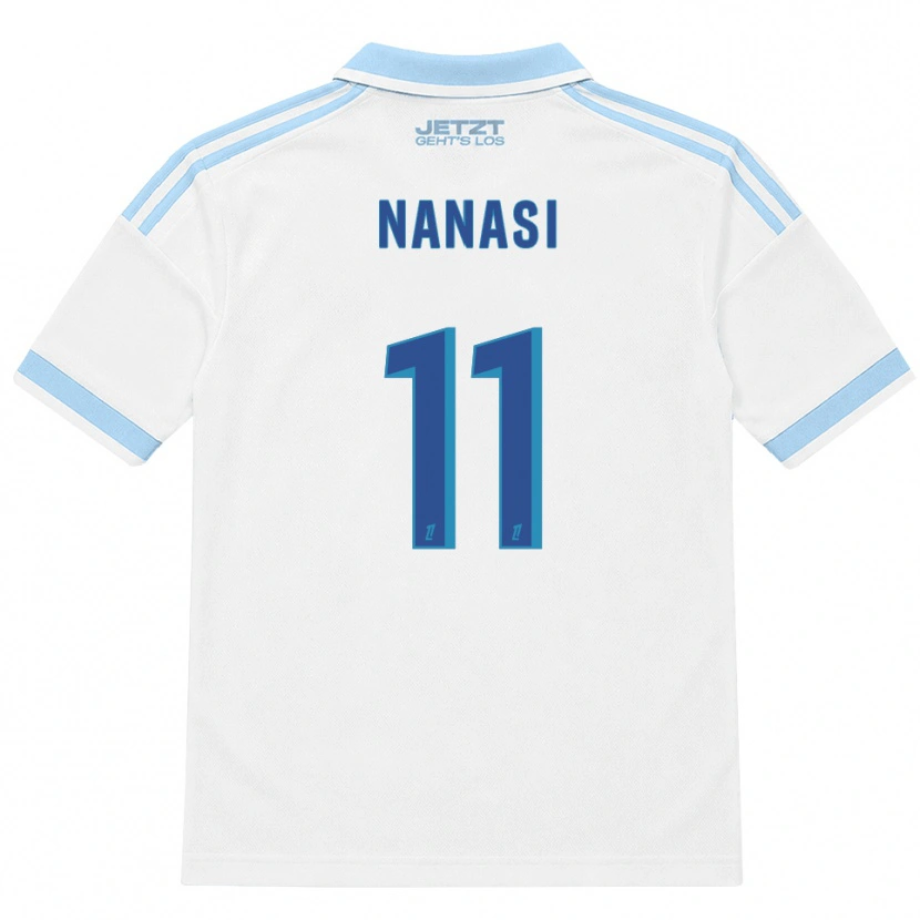 Danxen Børn Sebastian Nanasi #11 Lys Himmelblå Hvid Rød Udebane Spillertrøjer 2026/27 Trøje T-Shirt