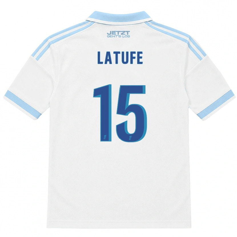 Danxen Børn Latufe Assoumani #15 Lys Himmelblå Hvid Rød Udebane Spillertrøjer 2026/27 Trøje T-Shirt