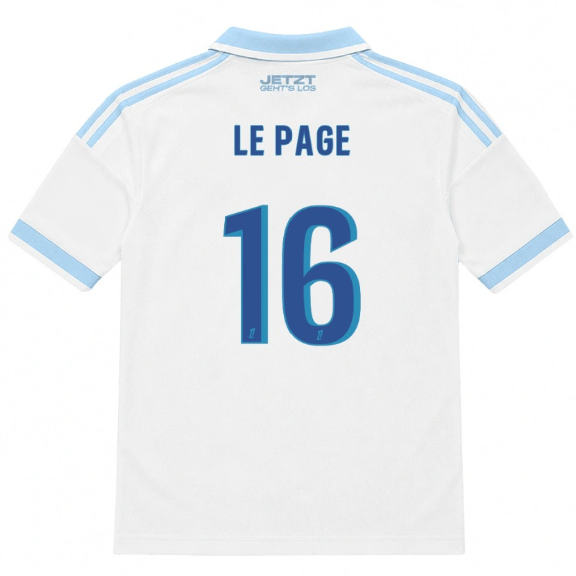 Danxen Børn Manon Le Page #16 Lys Himmelblå Hvid Rød Udebane Spillertrøjer 2026/27 Trøje T-Shirt